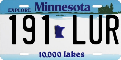 MN license plate 191LUR