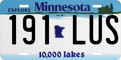 MN license plate 191LUS