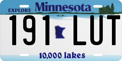 MN license plate 191LUT