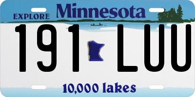 MN license plate 191LUU