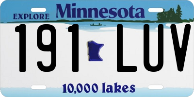 MN license plate 191LUV