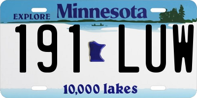 MN license plate 191LUW