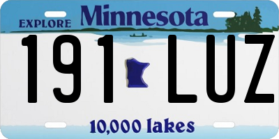 MN license plate 191LUZ