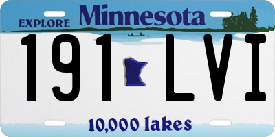 MN license plate 191LVI