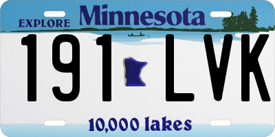 MN license plate 191LVK