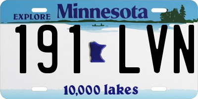 MN license plate 191LVN