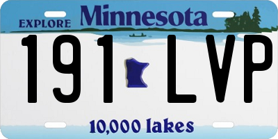 MN license plate 191LVP