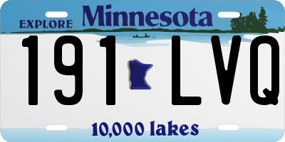 MN license plate 191LVQ