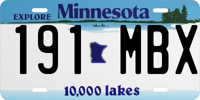 MN license plate 191MBX