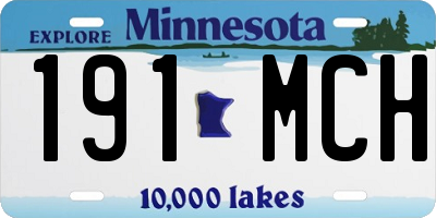 MN license plate 191MCH