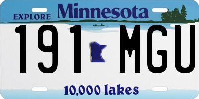 MN license plate 191MGU