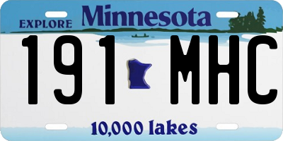 MN license plate 191MHC