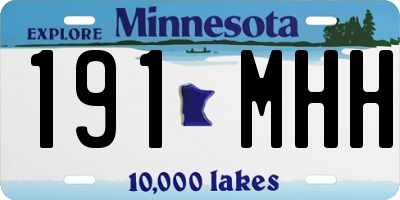 MN license plate 191MHH