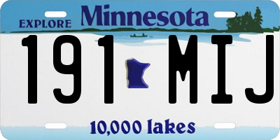 MN license plate 191MIJ