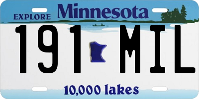 MN license plate 191MIL