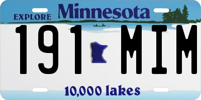 MN license plate 191MIM
