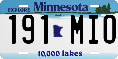 MN license plate 191MIO