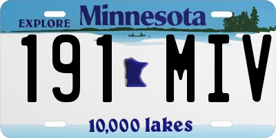 MN license plate 191MIV