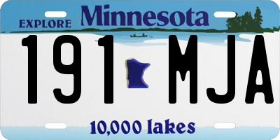 MN license plate 191MJA