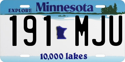 MN license plate 191MJU