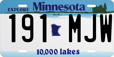 MN license plate 191MJW