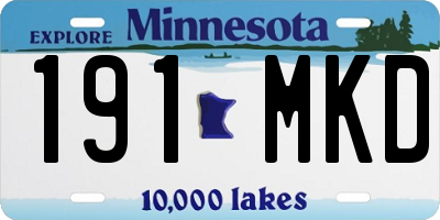 MN license plate 191MKD