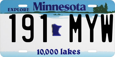 MN license plate 191MYW