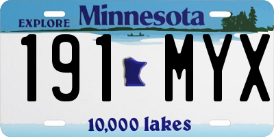 MN license plate 191MYX