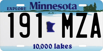 MN license plate 191MZA