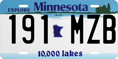 MN license plate 191MZB
