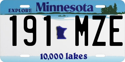 MN license plate 191MZE