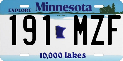 MN license plate 191MZF