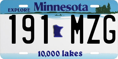 MN license plate 191MZG