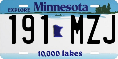 MN license plate 191MZJ