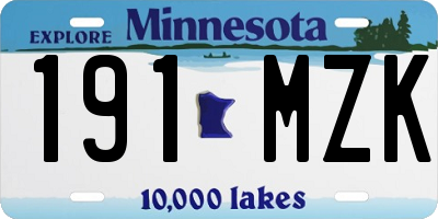 MN license plate 191MZK