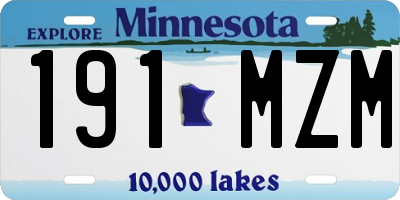 MN license plate 191MZM