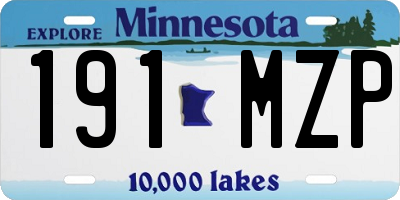 MN license plate 191MZP