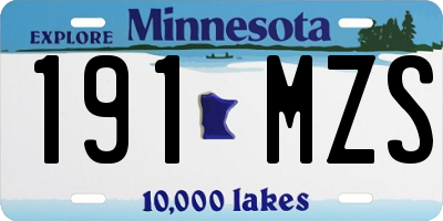 MN license plate 191MZS