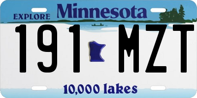 MN license plate 191MZT