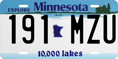 MN license plate 191MZU