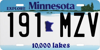MN license plate 191MZV