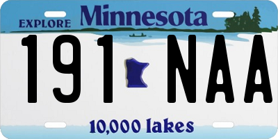 MN license plate 191NAA