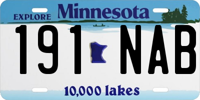 MN license plate 191NAB