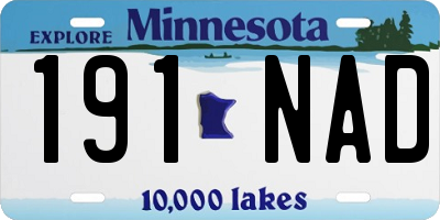 MN license plate 191NAD