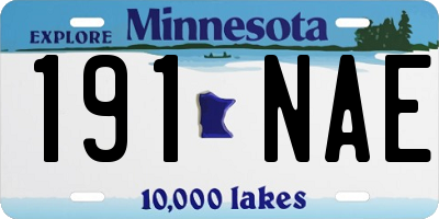 MN license plate 191NAE