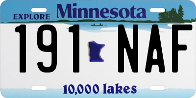 MN license plate 191NAF