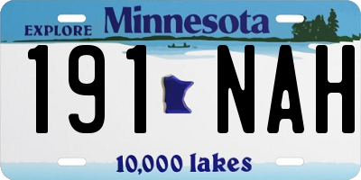 MN license plate 191NAH