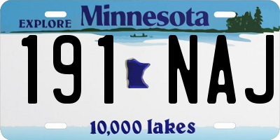 MN license plate 191NAJ
