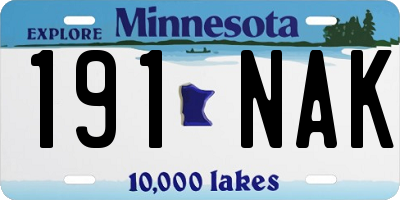 MN license plate 191NAK