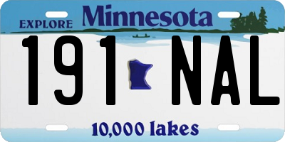 MN license plate 191NAL